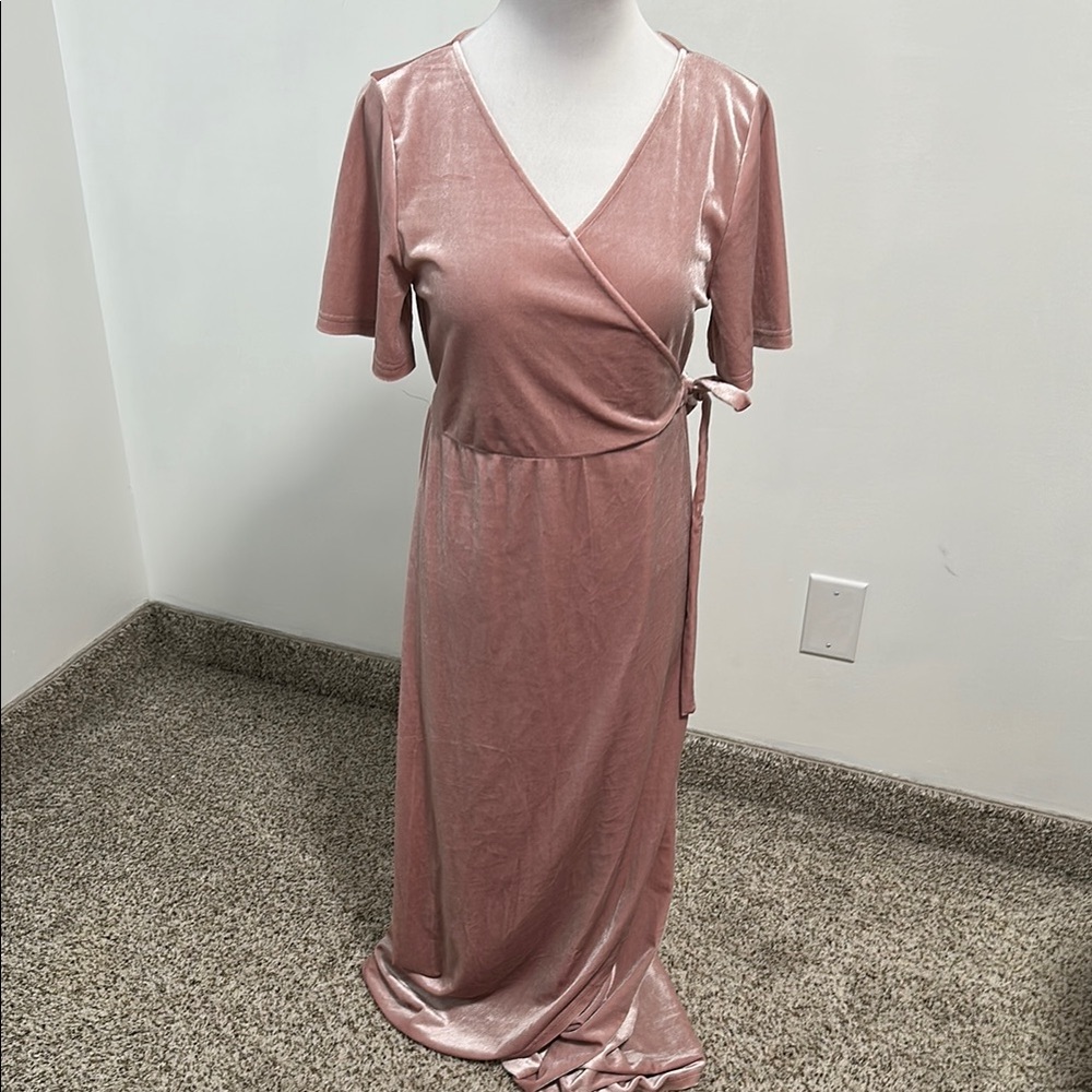 🌴 NWT Pink Thread Velvet Wrap Maxi Dress